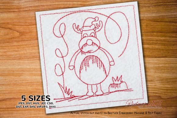 Christmas Cartoon Deer Redwork: A Designer's Review