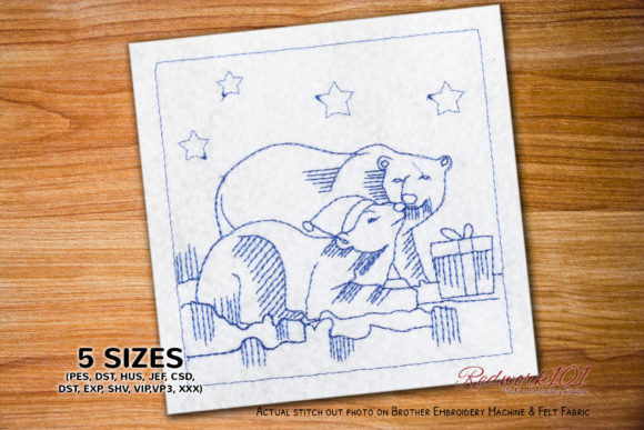 Christmas Polar Bear Redwork: A Designer's Review