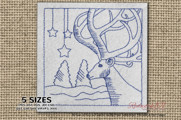 Cute Christmas Reindeer Redwork: A Holiday Design Review