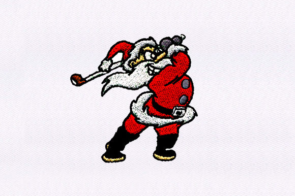 Golf Playing Santa: A Festive Embroidery Review