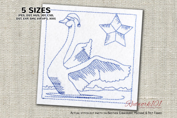 Review: Christmas Swan Redwork Design for Holiday Goods