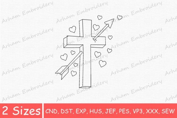 Review: Religious Cross Arrow and Hearts Design